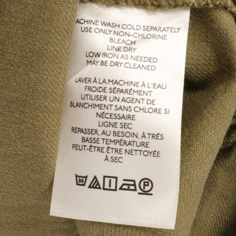 Pilcro Anthropologie Olive Green Ruffle Western Button Down Cotton Shirt XS - Picture 7 of 8